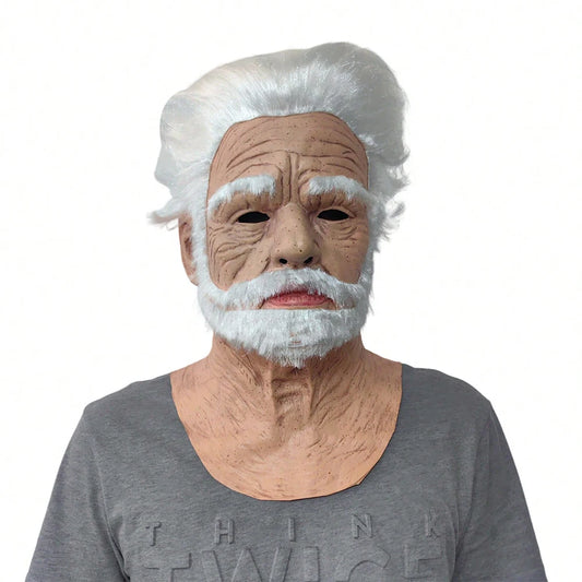 Halloween Horror Old Witch Mask with Hat Costume Scary Clown Hag Latex Masks Green Face - Santa granny