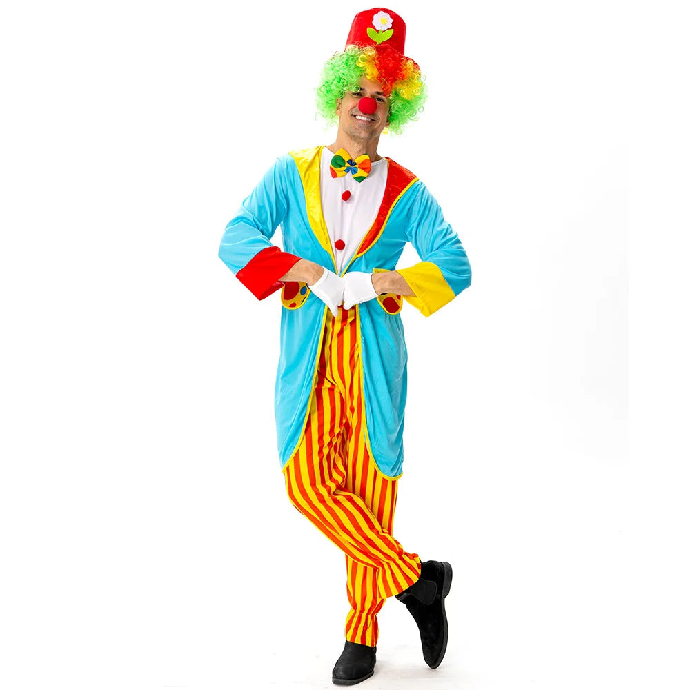 New Adult Men's Clown Costume Halloween Cosplay Clown Dress Up Circus Clown Performance Costume Full Set of - product image 8