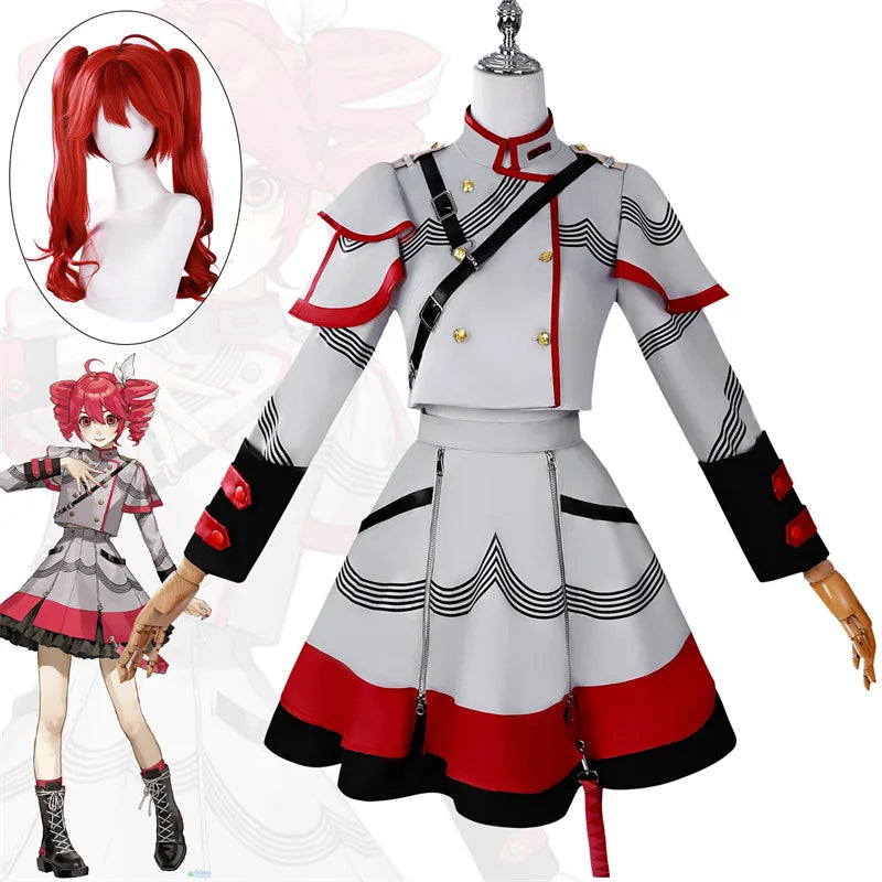 Kasane Teto Costume Adult Uniform Halloween Costumes Anime Women Game - Costume Wig / XXXL