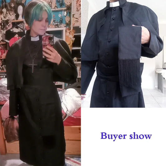 Adult Medieval Hooded Monk Renaissance Priest Uniforms Robe Witch Costume