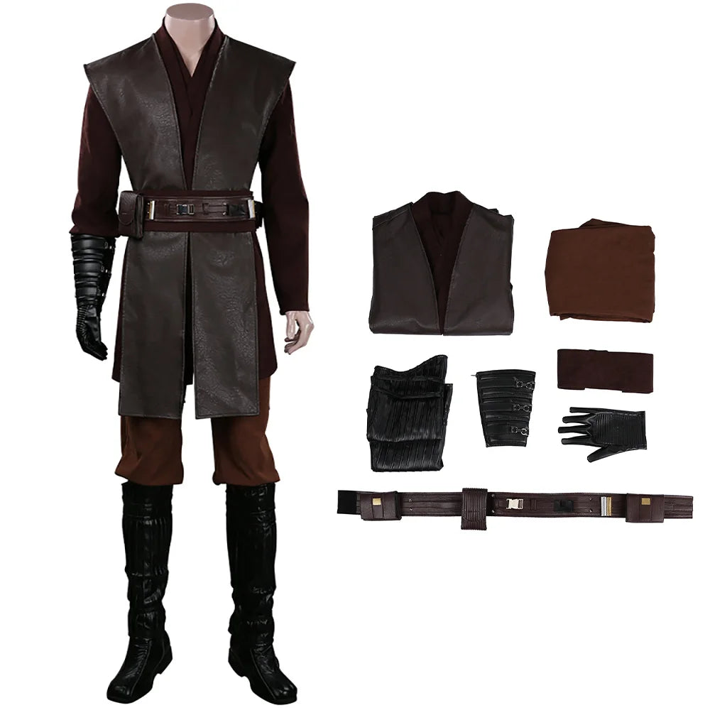 Anakin Costume Jedi Knight Costume Movie Space Battle Disguise Cosplay Outfits Halloween - Belt / L