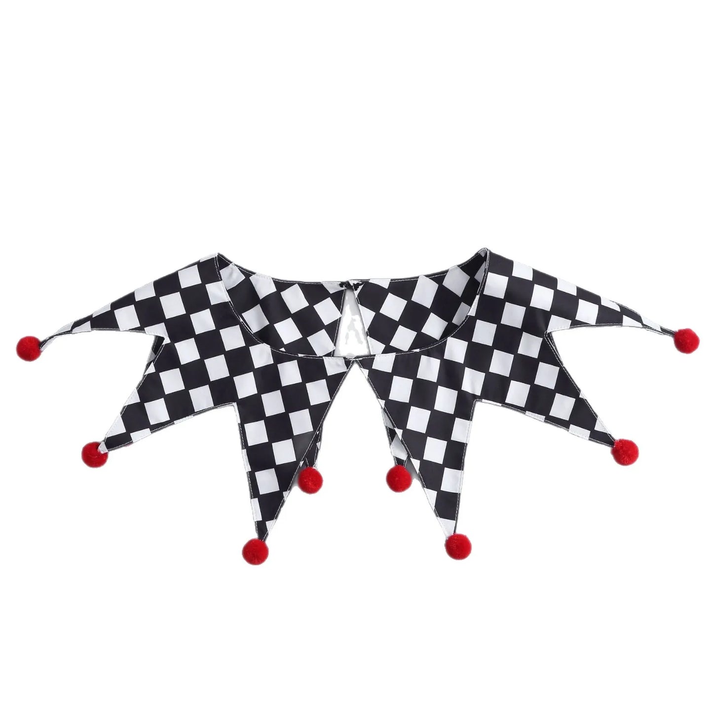 Halloween Clown Collar Black and White Plaid Fake Collar European and American Men and - View 5