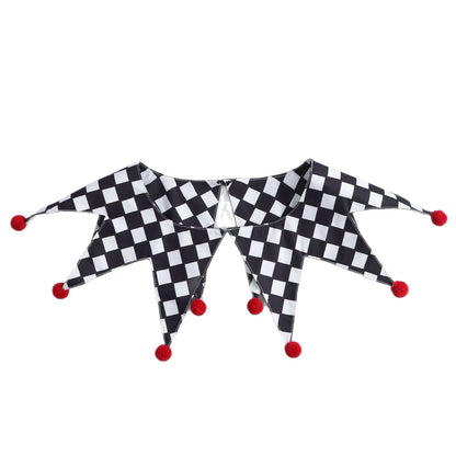 Halloween Clown Collar Black and White Plaid Fake Collar European and American Men and - View 5