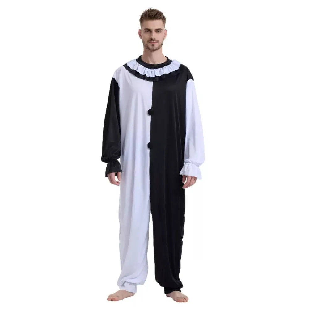Terrifier Art Clown Joker Costume Men Jumpsuit Women Up Horror Dress Suit Halloween - A / Adult L