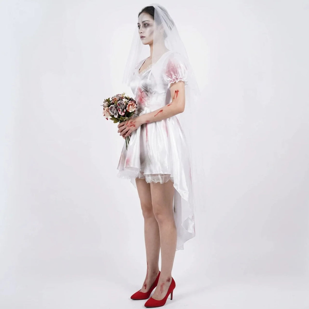 Women's Bloody Ghost Bride Costume – Gothic Halloween Dress