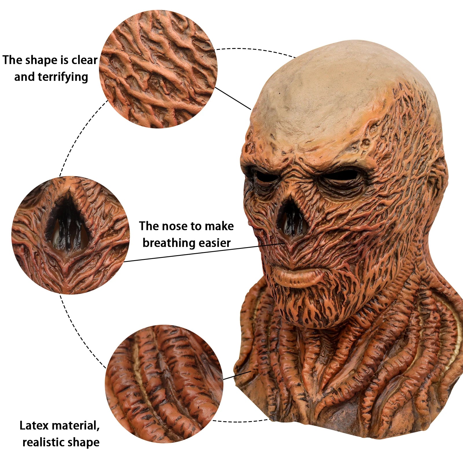 Vecna Strange Thing Mask Horror Devil Full Face Helmet Monster Latex MasksHalloween