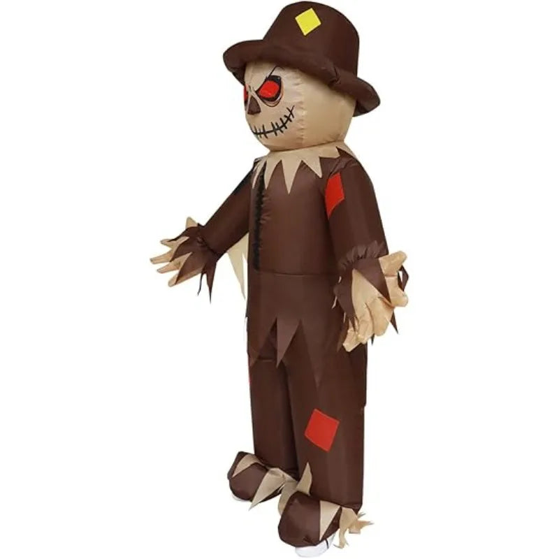 Haunted House Scarecrow Inflatable Costume Glowing Eyes Costume Horror Costume Full