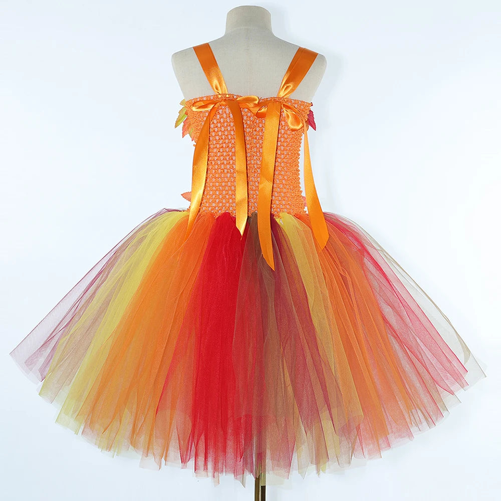 Girls Woodland Fairy Maple Leaf Halloween Costume Set