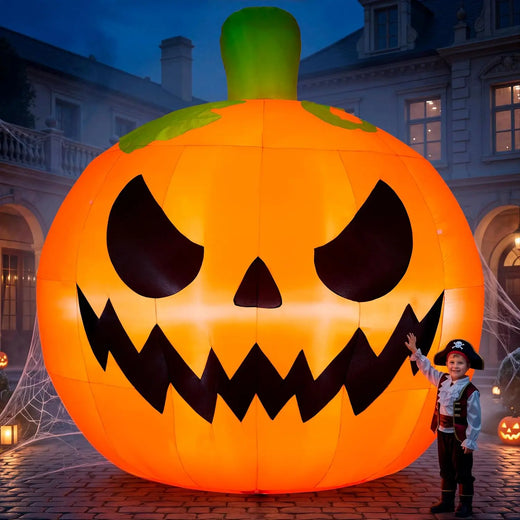 10FT Tall Giant Inflatables Pumpkin with Built-in LED Lights Outdoor