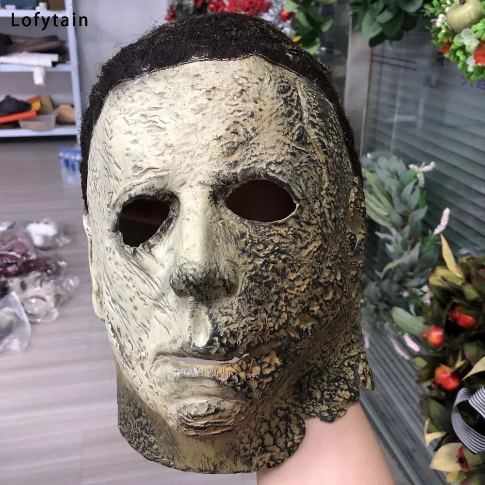 Lofytain 2022 Ends Michael Myers Horror Mask Bloody Creepy Demon Killer Latex Prop - alternate view 2