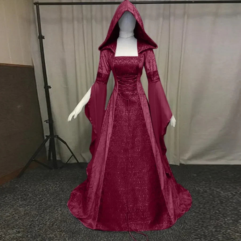 Women's Deluxe Witch Dress Medieval Renaissance Maxi Train Dress Halloween Devil Pagan Witch Wedding Cos - product image 9