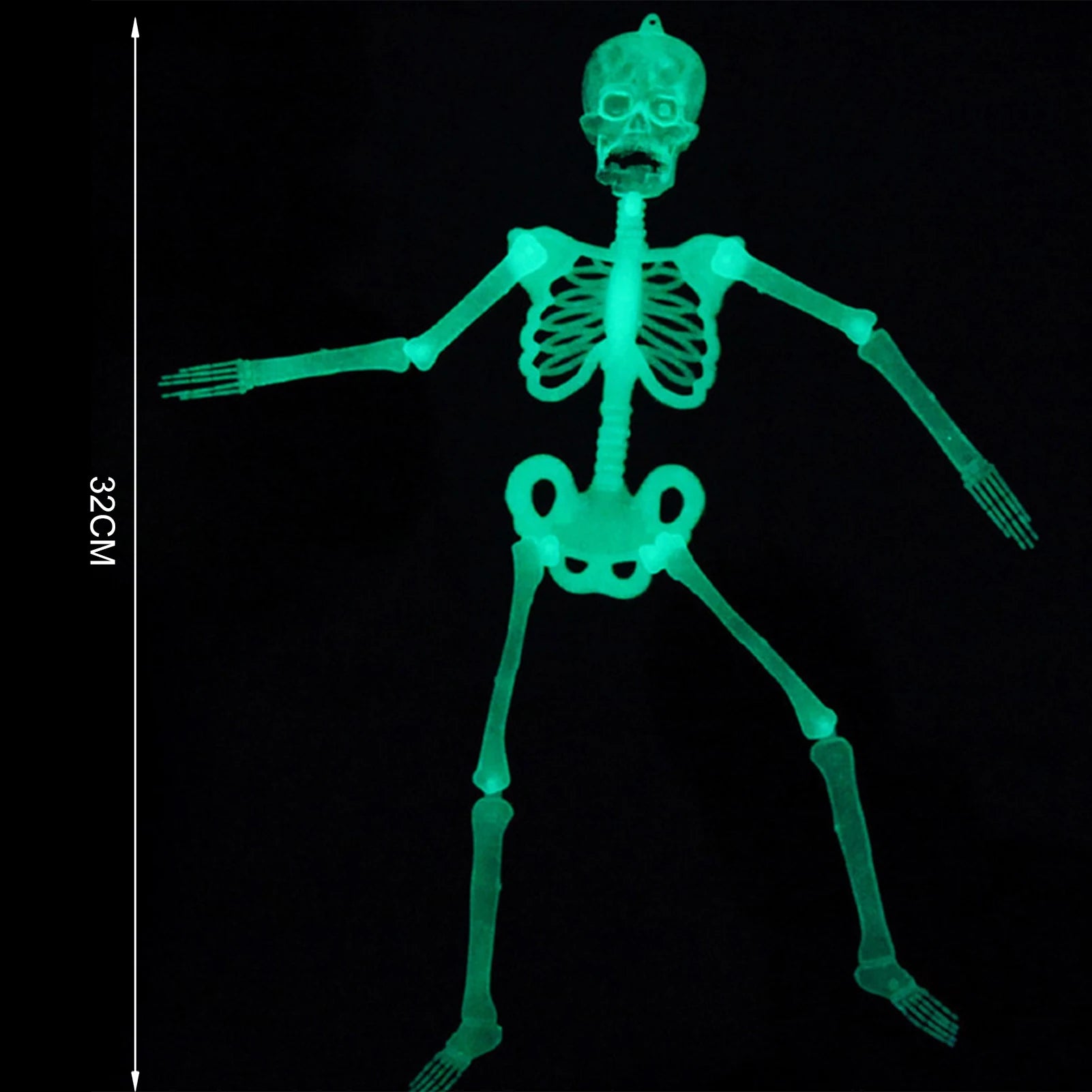Glowing Skeleton Halloween Decor 32cm Scary Haunted House Props for Party - product image 3