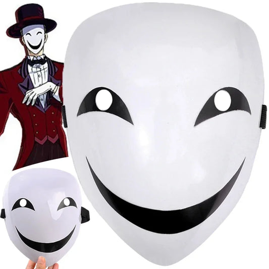 Scary Smile Mask Costume Scary Clown Anime Black Bullet Face Mask Evil Smile Mask - 2PCS
