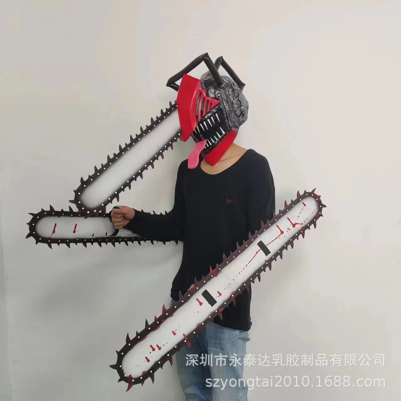 Electric Saw Head Cover Role Play Horror Scaring Latex Mask Costume Props Chainsaw