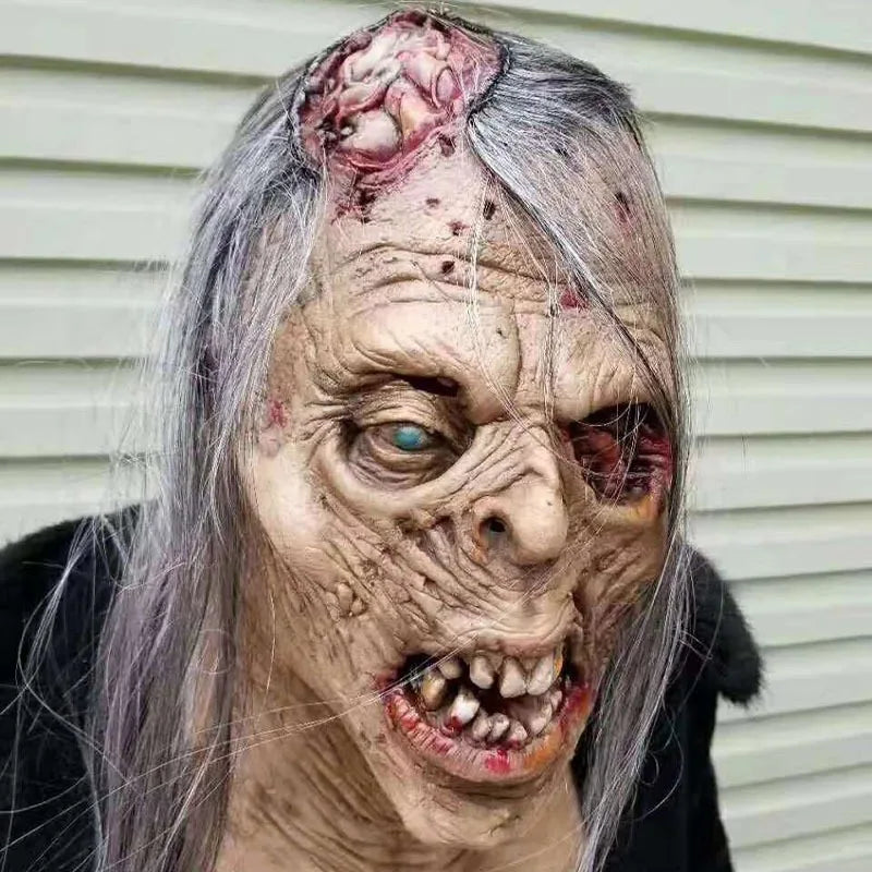 Halloween Zombie Scary Mask Makeup Ball Ghost House Chamber Zombie Trick Prop - product image 1