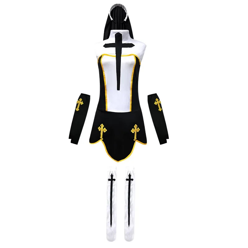 Halloween Costume Sexy Woman Dress Cosplay Role-Playing Nun Outfits Game Uniforms