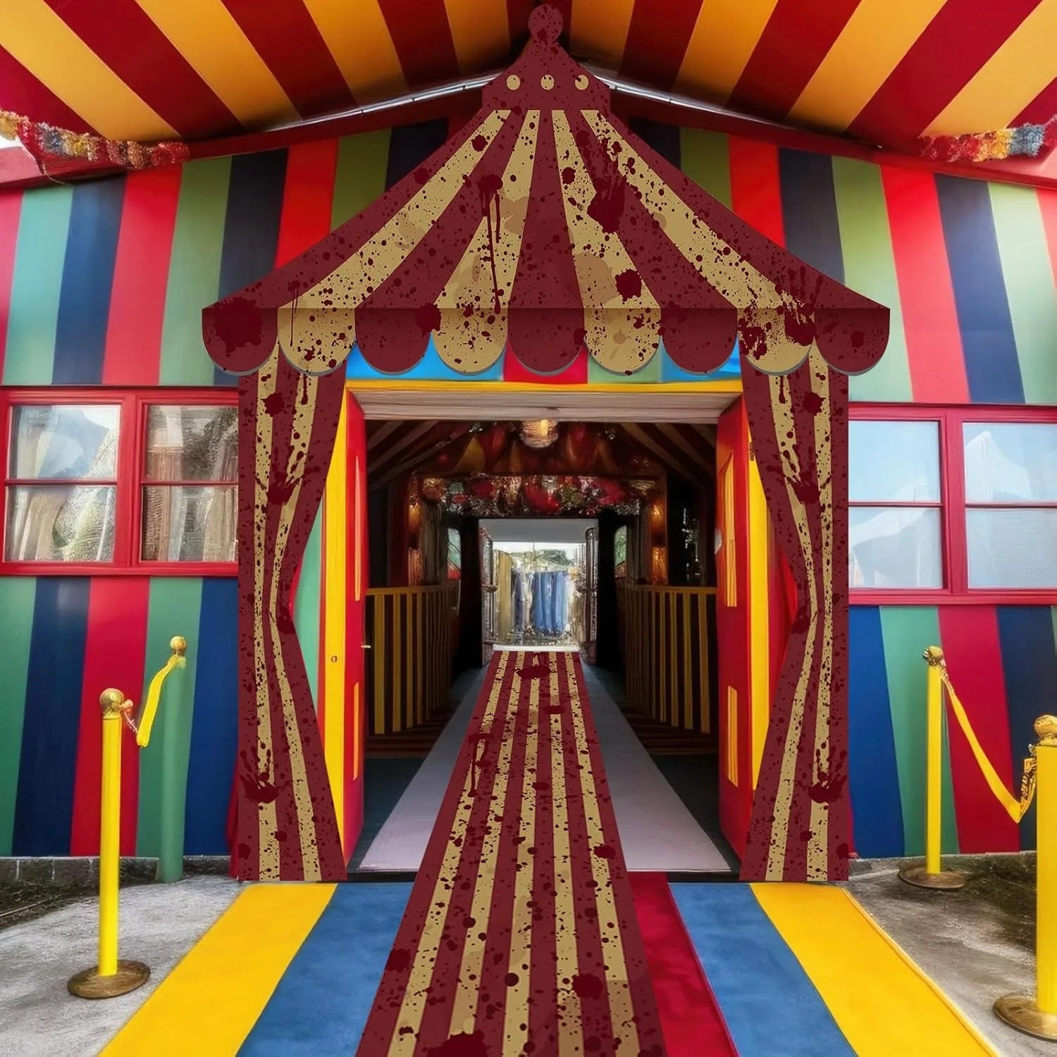 Horror Carnival Circus Door Arch Banner Halloween Welcome Porch Backdrop - product image 3