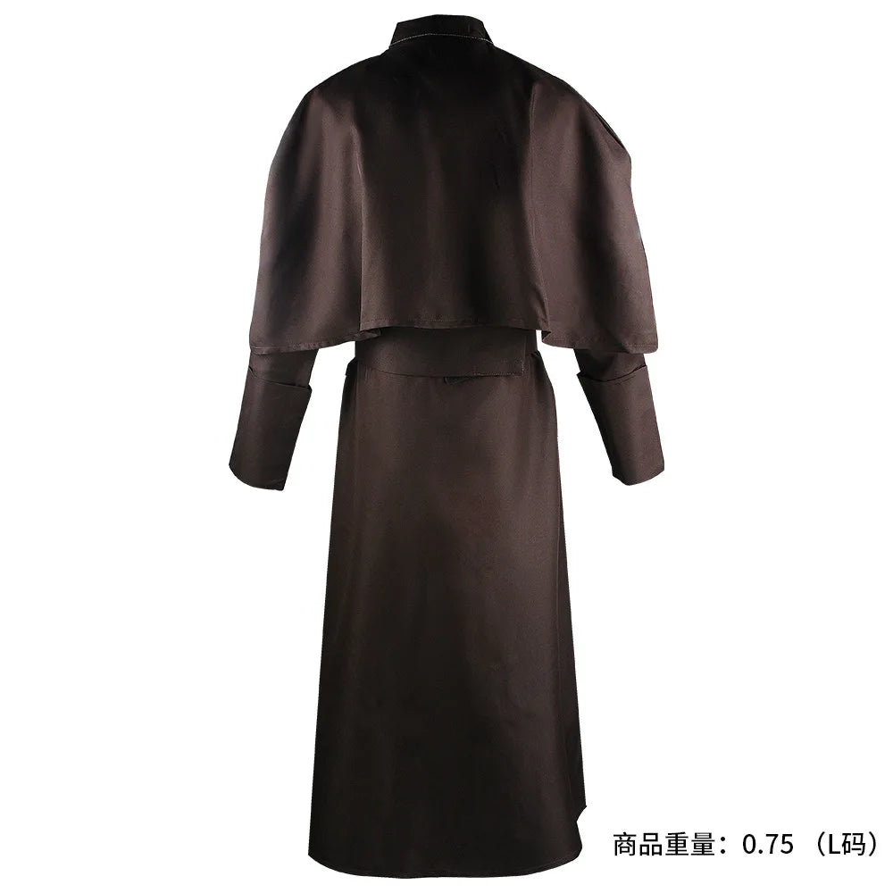 Medieval Solid Colour Godfather Priest Costume Halloween Priest Costume - Blue / XXXL
