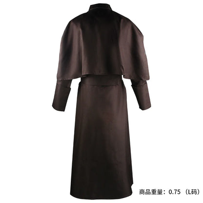 Medieval Solid Colour Godfather Priest Costume Halloween Priest Costume - Blue / XXXL