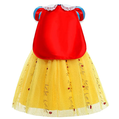 Snow White Girls' Princess Cape Halloween Costume Dress