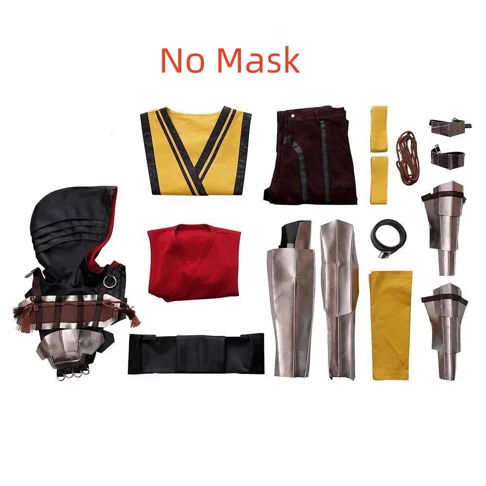 Men's Scorpion Game Mortal Kombat 11 Men Fancy Battle Uniform Suit Warrior Costume - alternate view 3