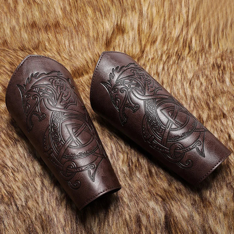 1 Pcs Medieval Gothic Armor Gloves Wide Cuffs Bracers Armor Arm - view 3