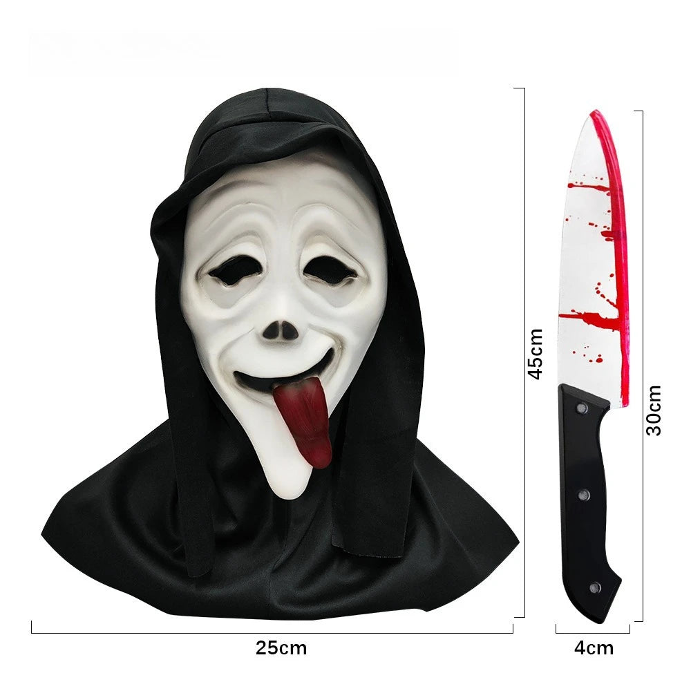 Grim Reaper Ghost Costume – Black Hooded Cloak & Mask