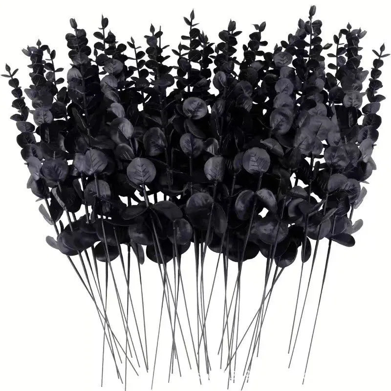 Black Burgundy Rose Halloween DIY Floral Kit Eucalyptus Pumpkin Gothic Stems - product image 3