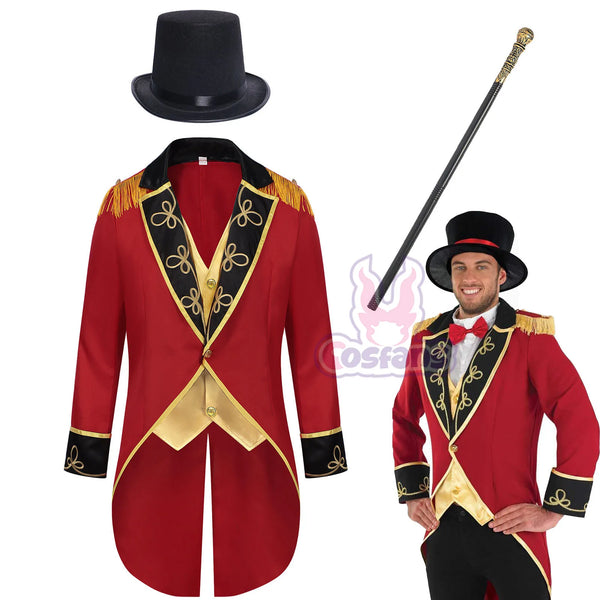 Halloween Circus Performance Set Wildlife Coach Costume Set Prim Set Medieval Vintage Men - coat / XXL