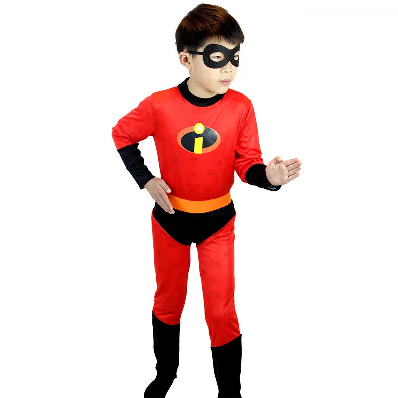 Kid Halloween Anime Costumes Girl Mr Incredible 2 Costume Boy Superhero Up Kids Red - Boys / L