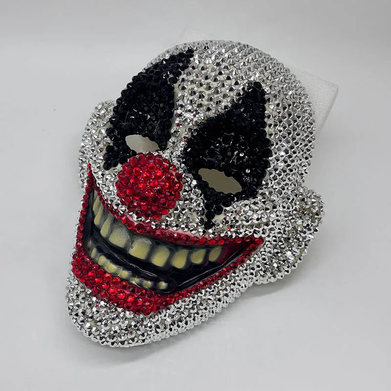 High-End Diamond-Studded Clown Mask for Man and Women Halloween Dance Mask Clown Costume - View 4