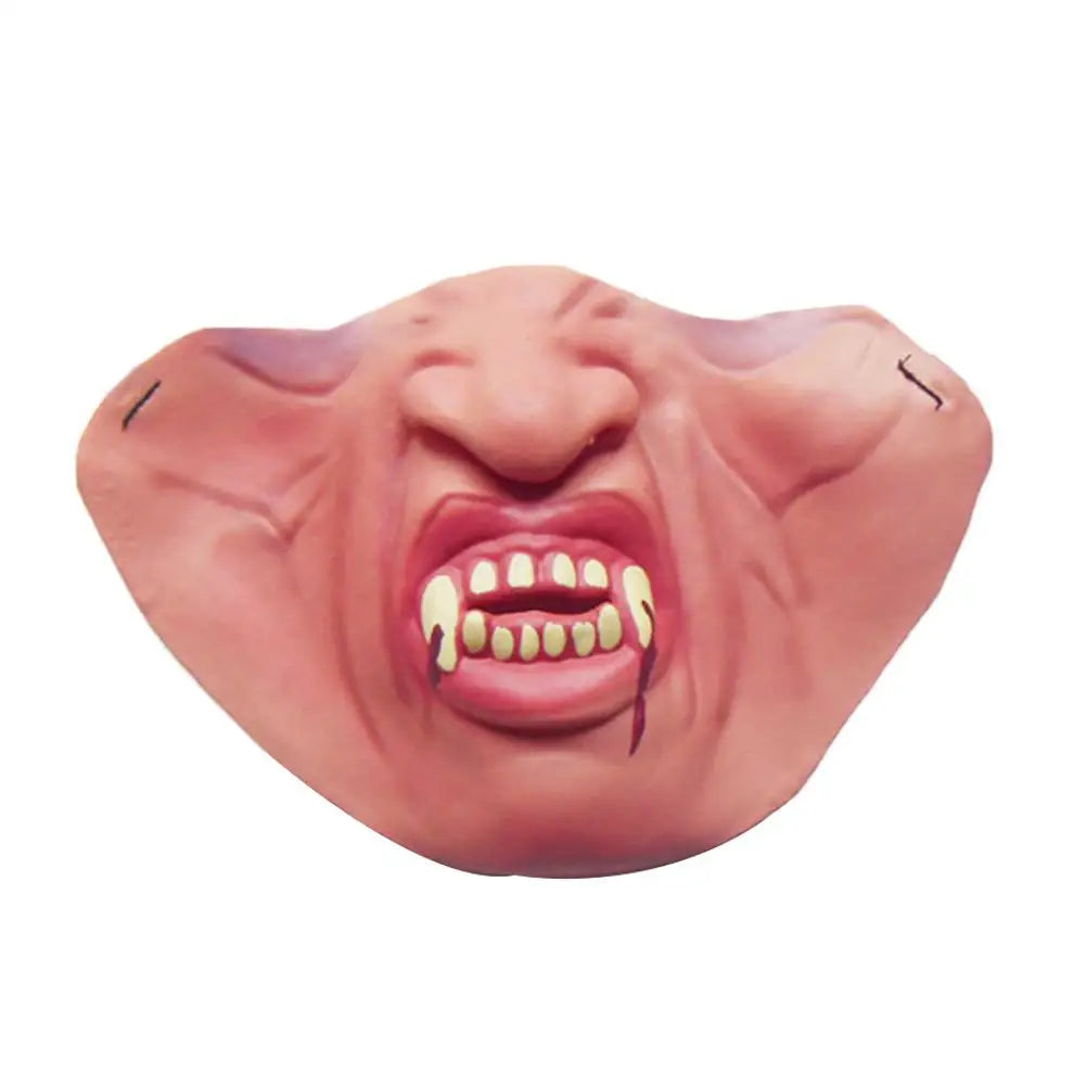 Unique Half-face Clown Mask Latex Costume Props Humorous Elastic Band Horrible Scary Masks - B