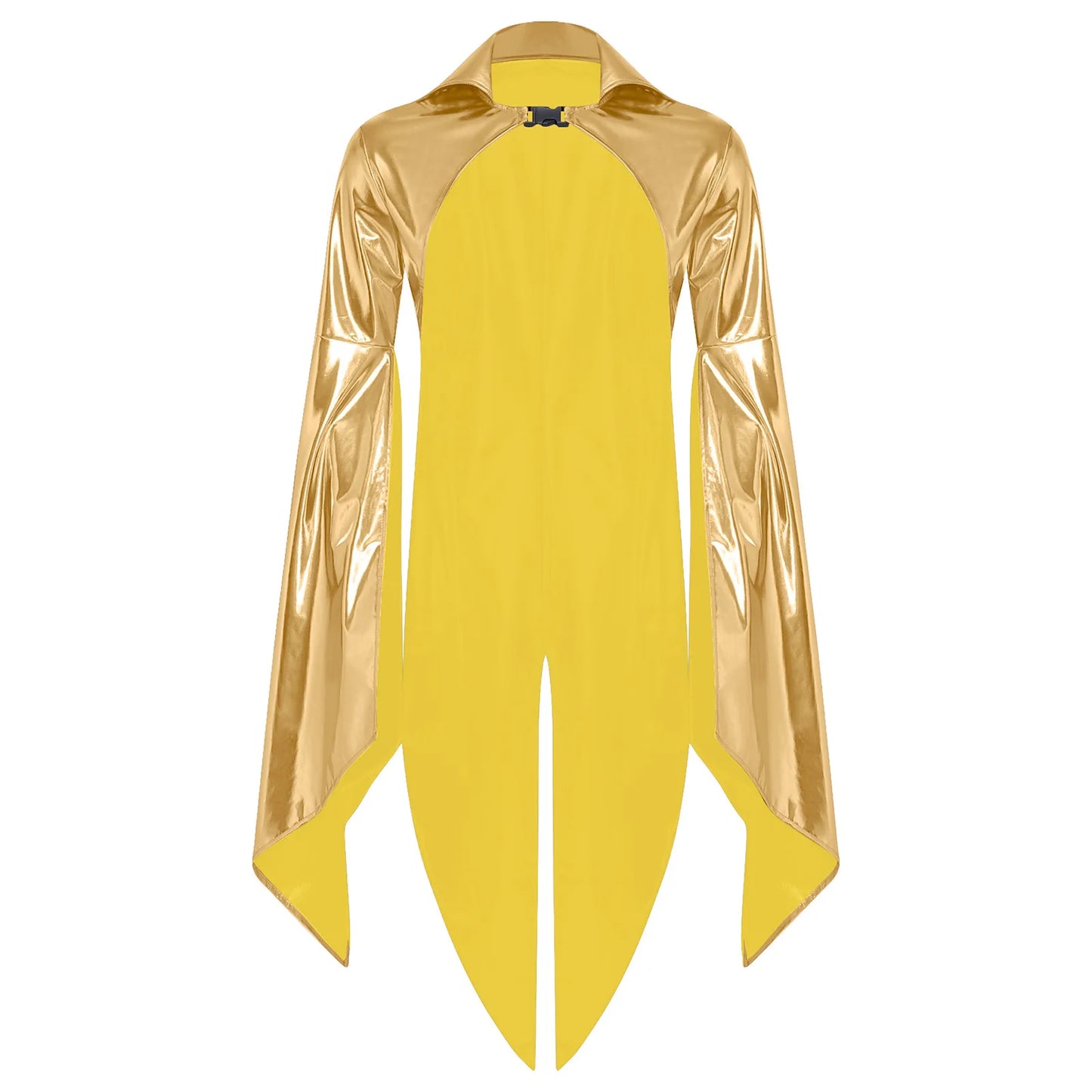 Men's Holographic Glossy Shoulder Armor Tops Fly Sleeve Jacket Tailcoat Costume - alternate view 8
