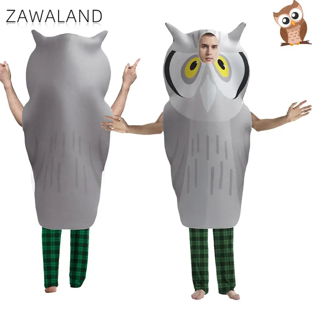 Owl Costume Adult Men Halloween Personality Animal Sponge Suit Fancy