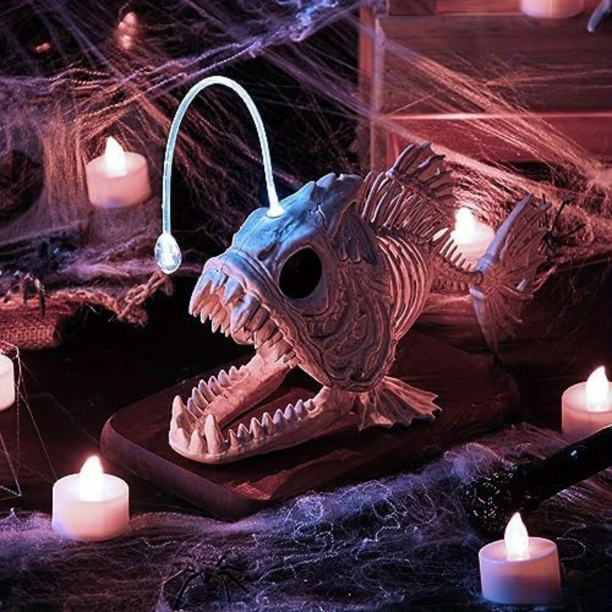 LED Skeleton Fish Halloween Graveyard Decoration - product image 6