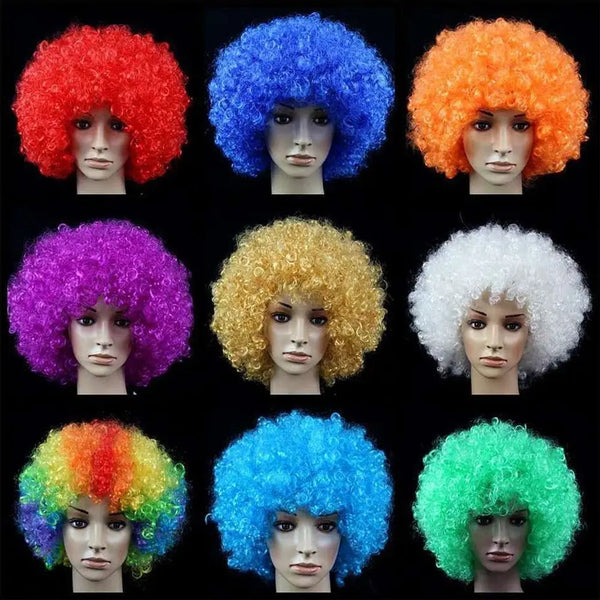 Rainbow Afro Curly Costume Wig for Adults