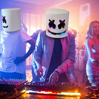DJ Music Festival Props Full Head with Flashing Style Glow Marshmello LED Mask - alternate view 6