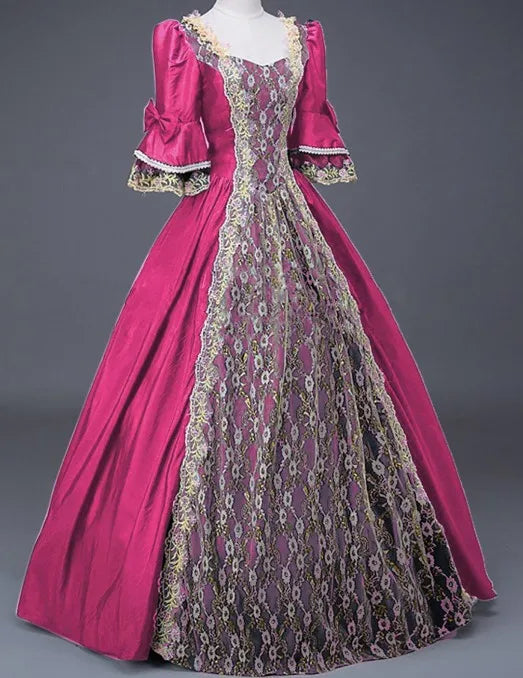 Halloween Costume for Adult Women's Palace Court Medieval Renaissance Retro Gothic - color 15 / XXXL