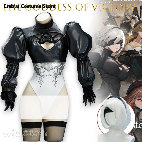 Halloween Costumes Women 2B Costume NieR:Automata NIKKE:The Goddess of Victory Suit Outfit - suit wig / XL