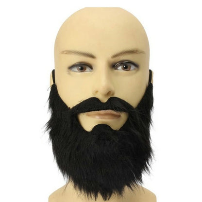Halloween Fake Beard Funny Fake Mustaches Costume Whiskers Hair Disguise Accessories with Adjustable Elastic - product image 2