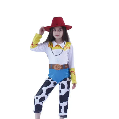 Movie Story Jessie Cosplay Costumes Cowgirl Bodysuits Hat Suits Halloween Cowboy Woody Roleplay Party Clothing