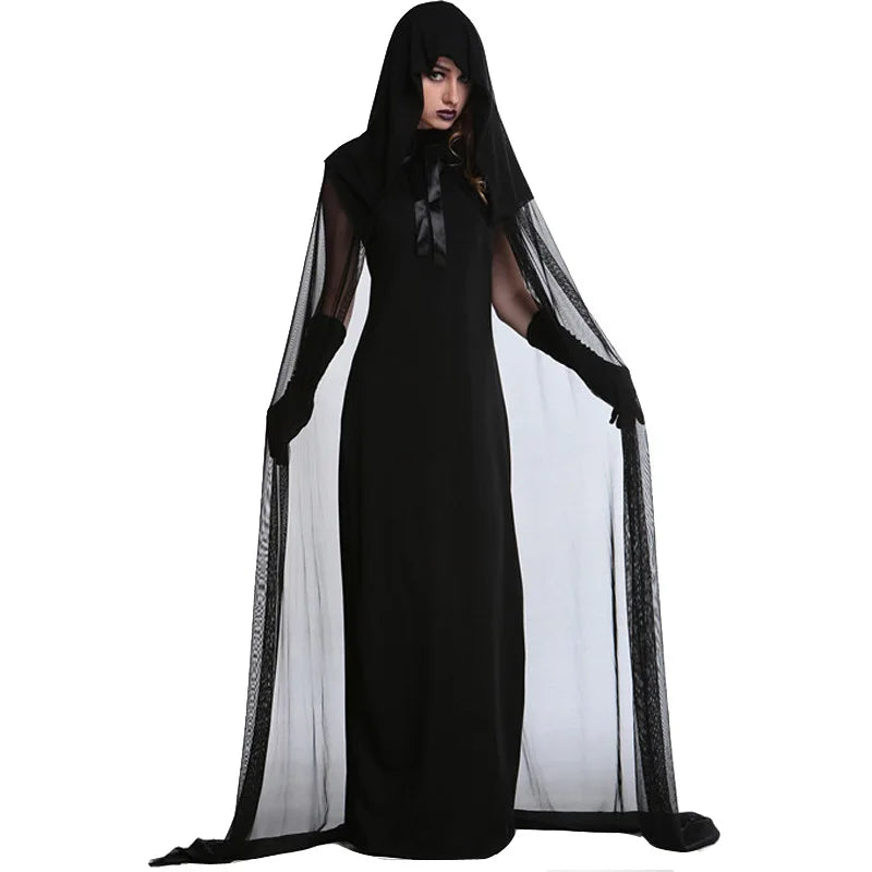 Women's Witch Black Easter Masquerade Dancing Vampire Bride Costume - alternate view 6