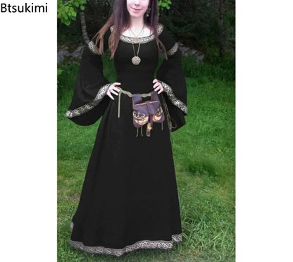Women's Medieval Classical Long Sleeve Middle Ages Renaissance Costume - alternate view 3