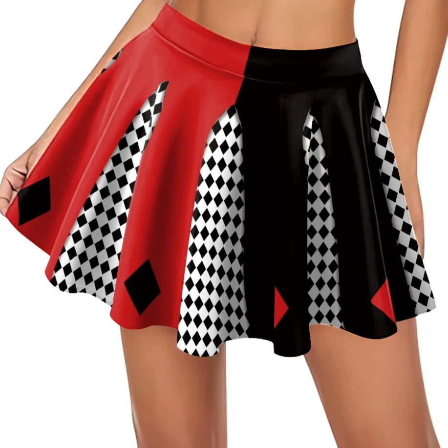 Movie Clown Harry Q Outfit Red Black Crop Top Costume - alternate view 6