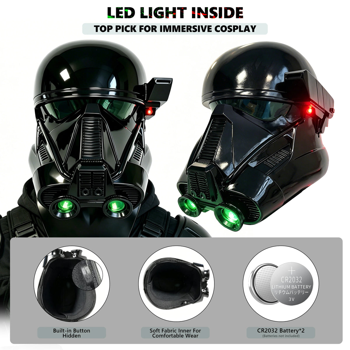 Rogue One Imperial Death Trooper LED Adult Halloween Helmet Mask - product image 3