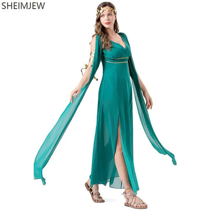 Women's Greek Ancient Goddess Cleopatra Sexy V-neck Maxi Masquerade Costume - alternate view 4