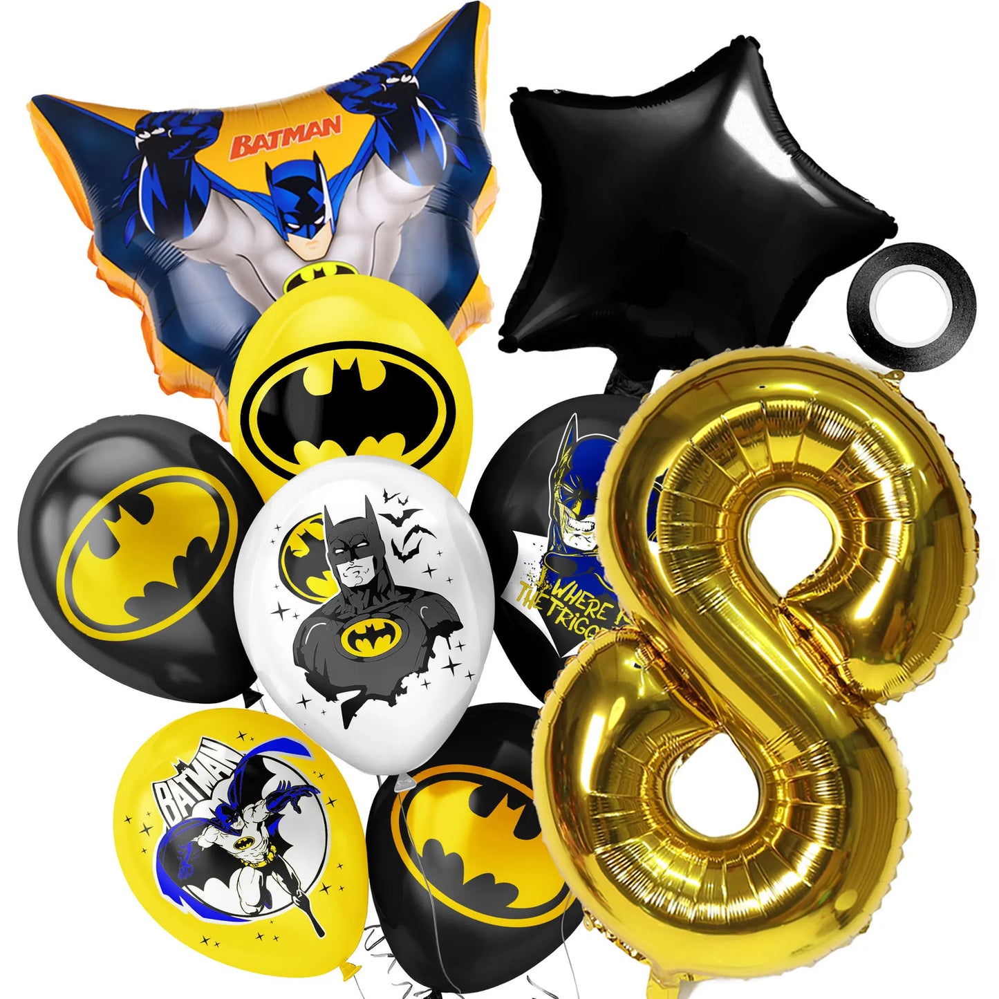 Hot New Anime Batman Balloons Set Birthday Party Decoration 1-9 Number Star Foil Balloon Kit Toys Party - product image 9