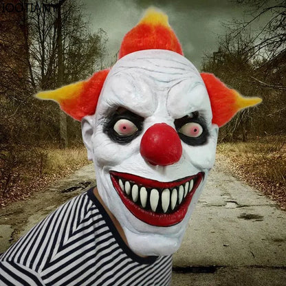 Iootiany Horror Ghost Clown Mask Face Masquerade Props Adult Latex Halloween Spoof Mask Props Headgear - product image 3