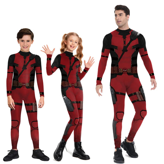 Zawaland Wolverine Deadpool Cosplay Jumpsuit Superhero Boys Girls Deadpool Adult Halloween Zenti James - product image 1