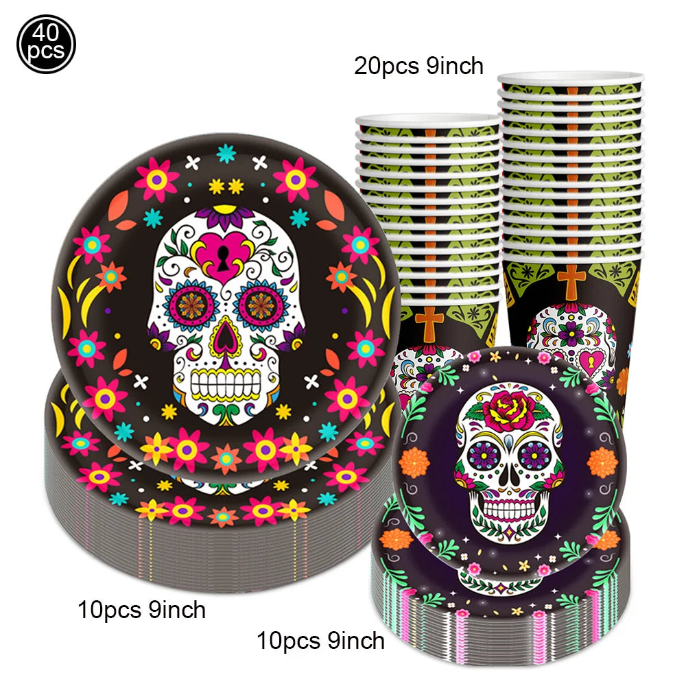 Day of the Dead Skull Party Tableware Set - product image 13